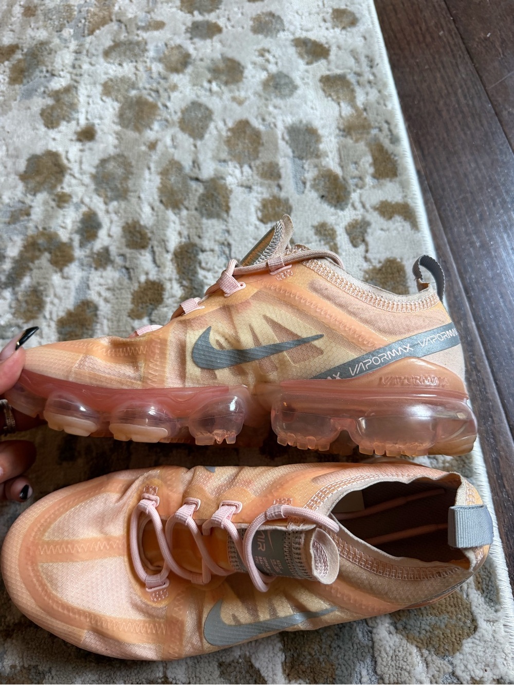 Nike Peach and Pink VaporMax Plus Running Shoes